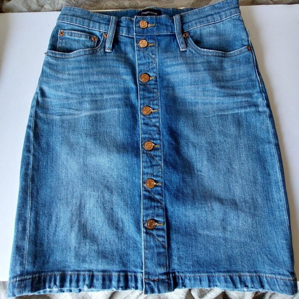 J.Crew Women's Button-Front Denim Skirt - Size 26